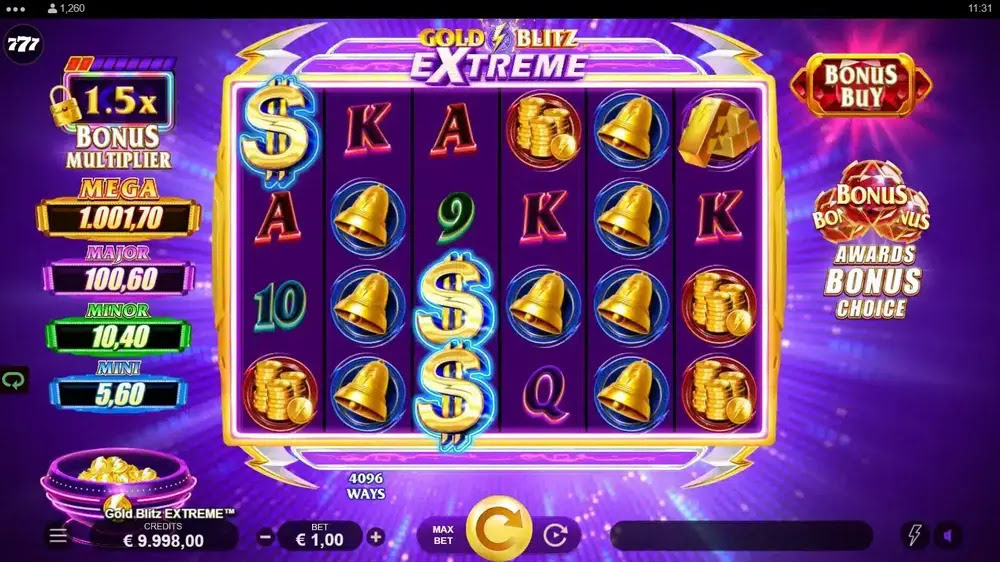 Gold Blitz slot symboler